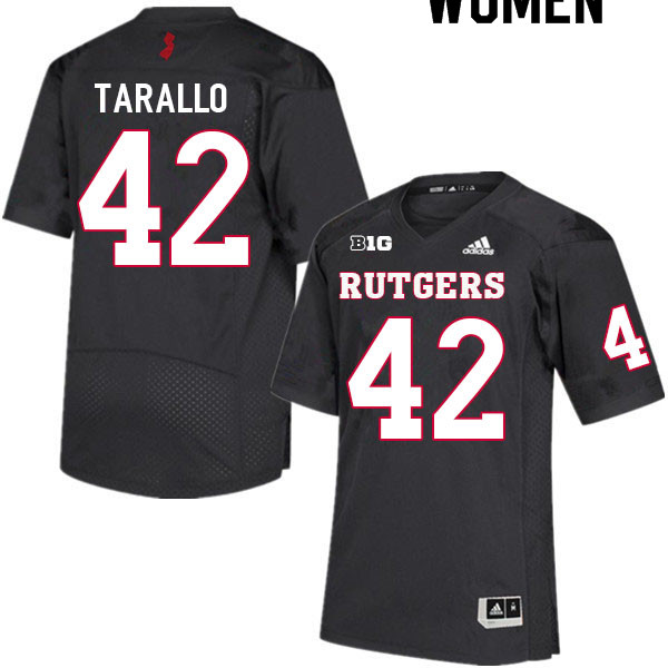 Women #42 David Tarallo Rutgers Scarlet Knights College Football Jerseys Sale-Black - Click Image to Close
